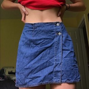 Wrap jean skirt